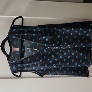 Banana Republic Sheer Elephant Print Blouse